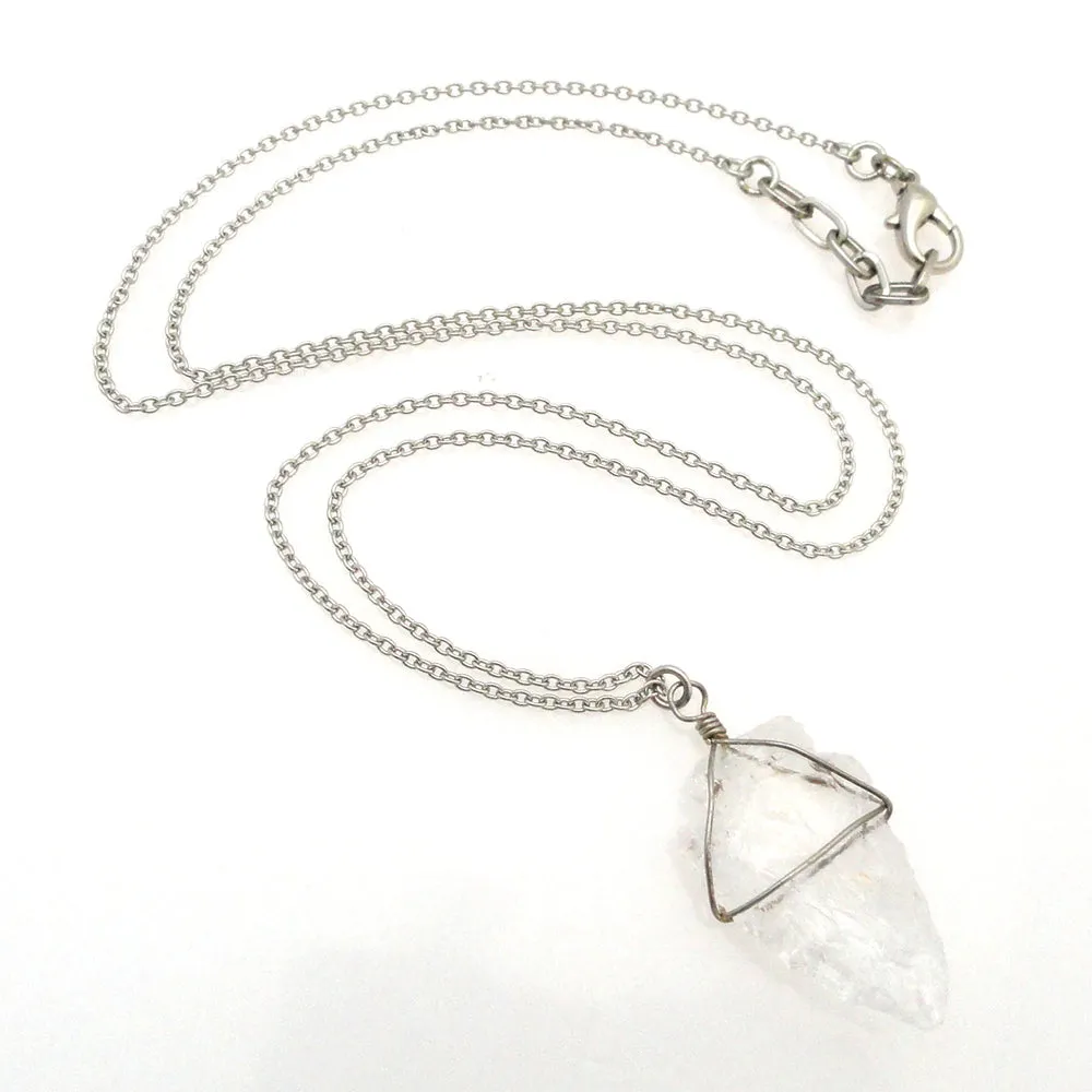 Quartz arrowhead necklace