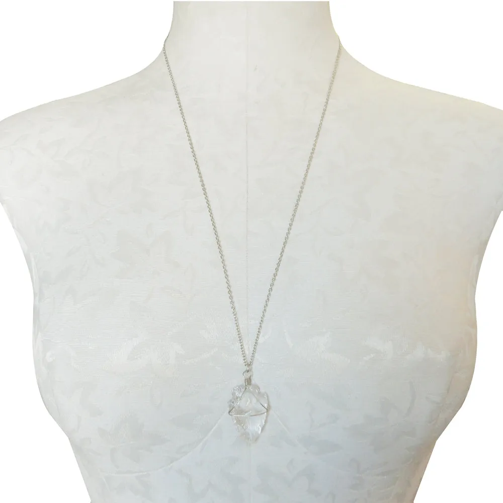 Quartz arrowhead necklace