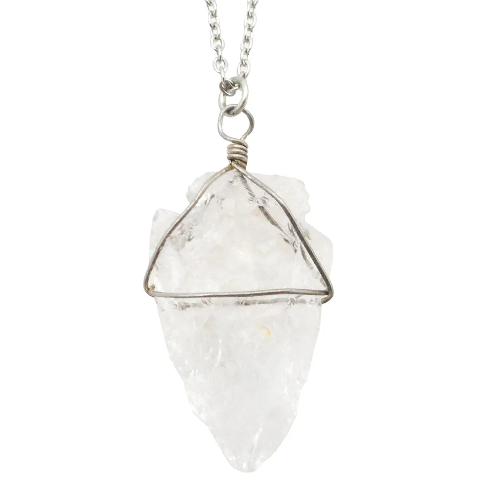 Quartz arrowhead necklace
