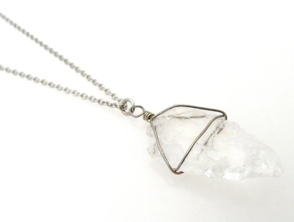 Quartz arrowhead necklace