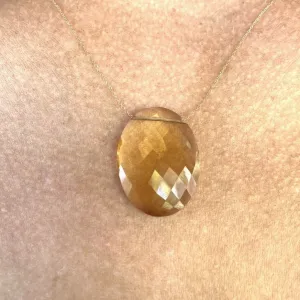 Quartz Classic Gemstone Slice Necklace
