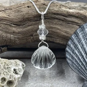 Quartz Crystal Scallop Shell Necklace