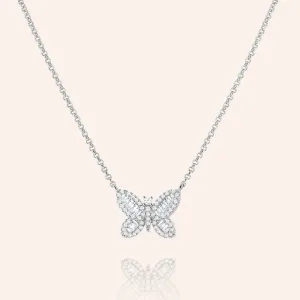 "Audre" 2.5CTW Baguette Cut Butterfly Pendant Necklace