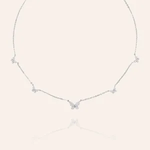 "Flying Together" 1.4CTW Pave Butterfly Station Necklace