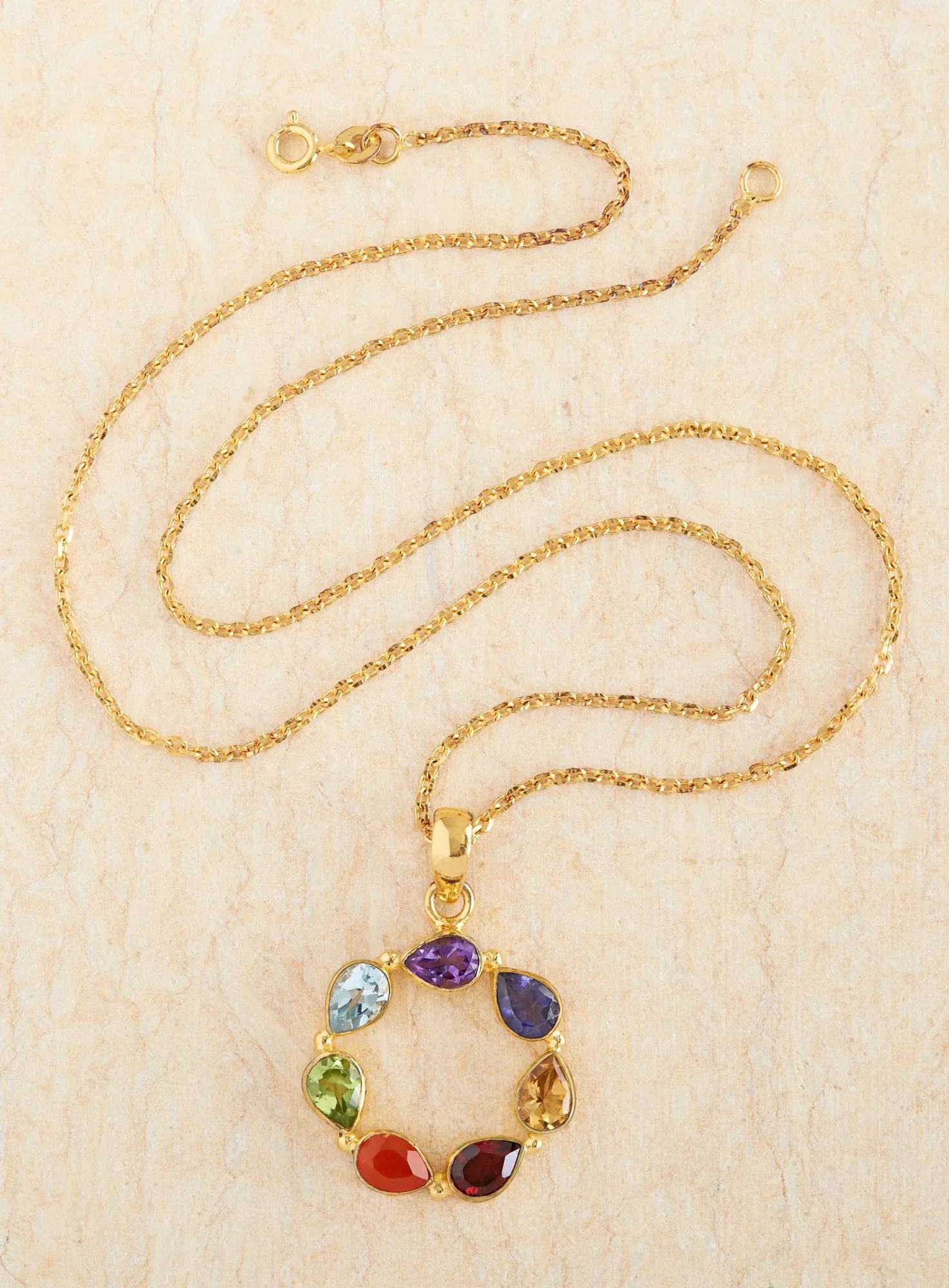 Rainbow Harmony Gemstone Necklace