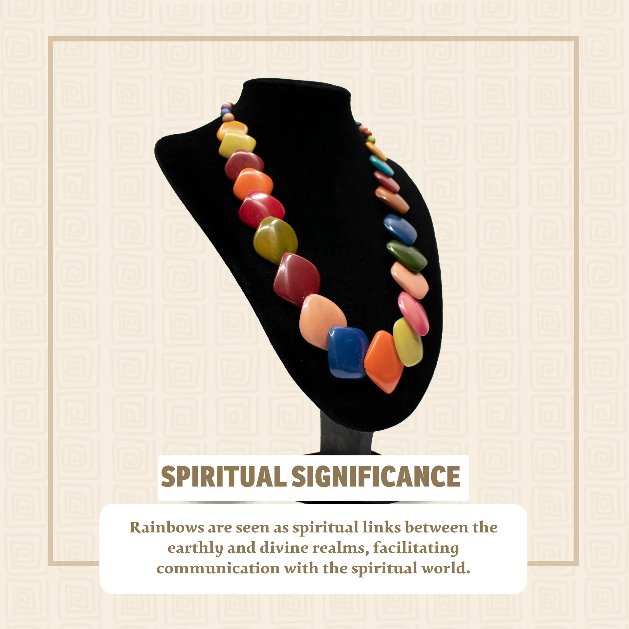 Rainbow Rhombus Tagua Necklace