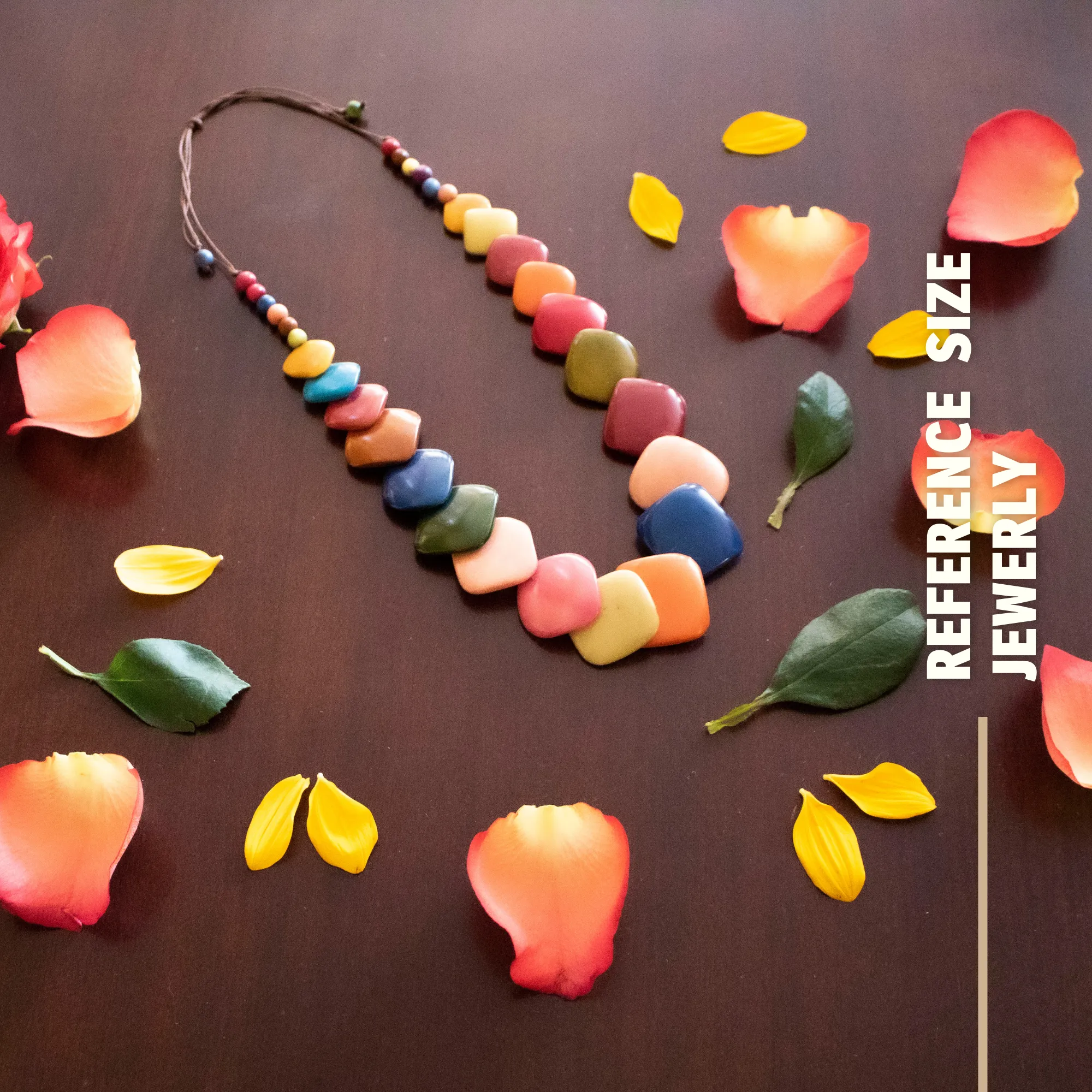 Rainbow Rhombus Tagua Necklace