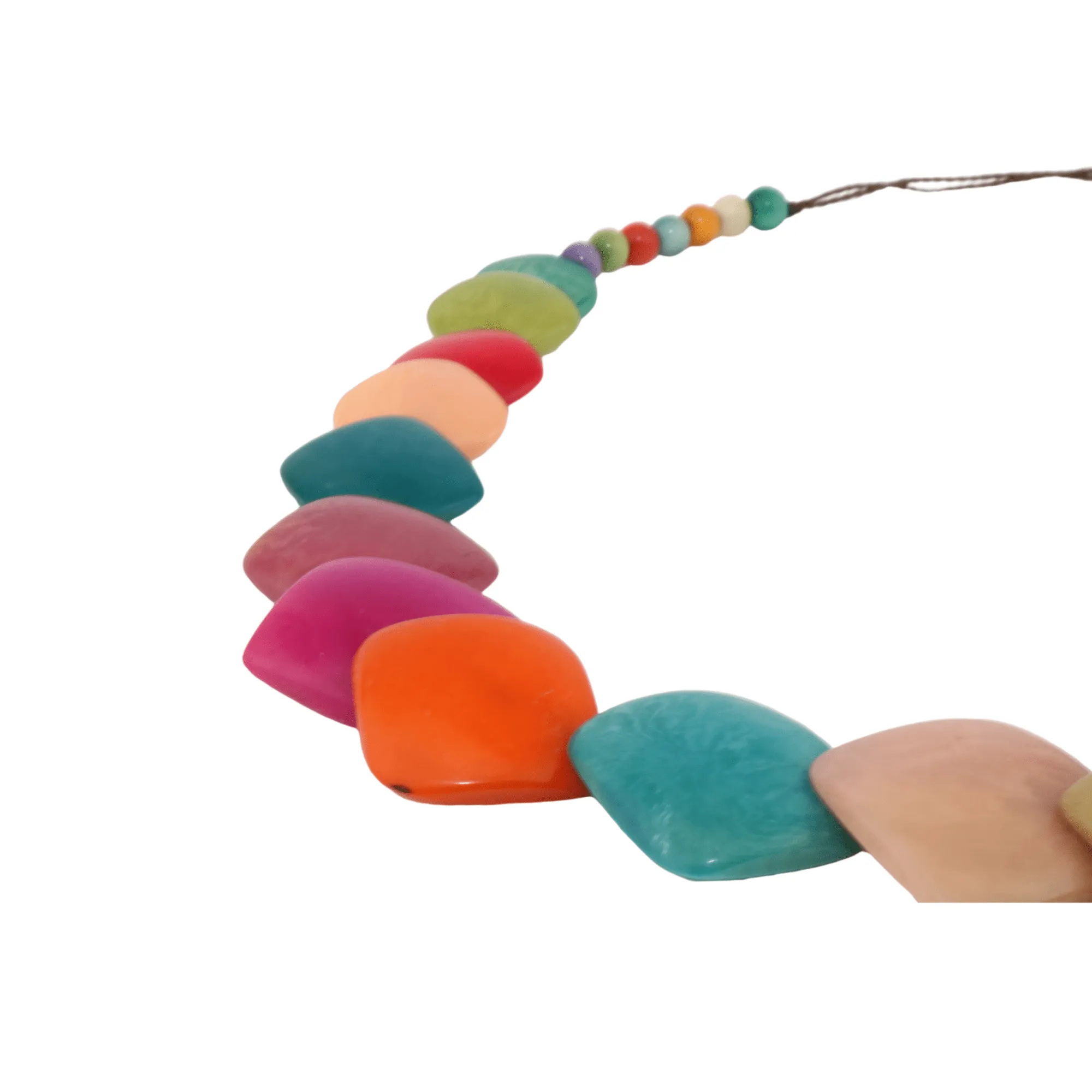 Rainbow Rhombus Tagua Necklace