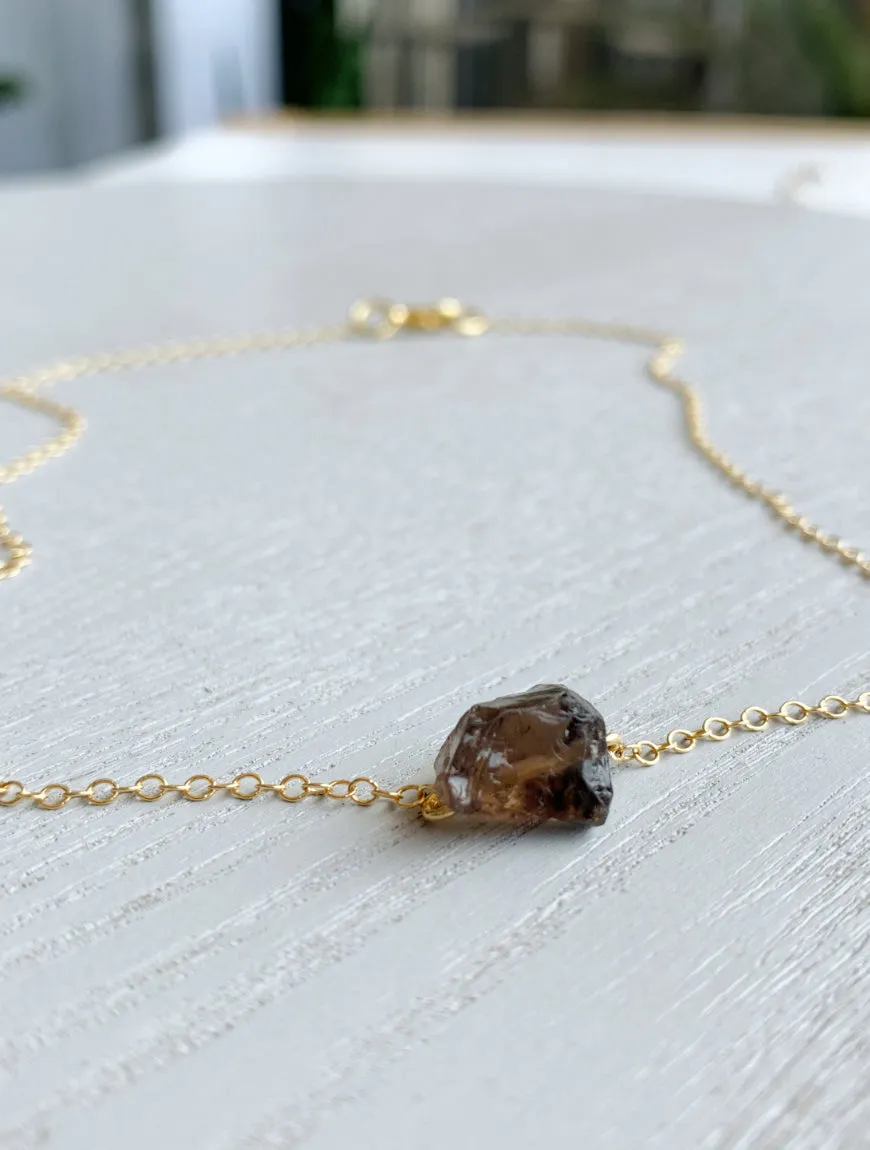 Raw Smoky Necklace