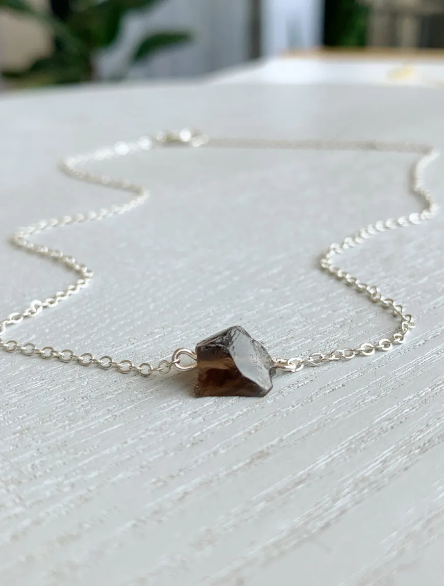 Raw Smoky Necklace