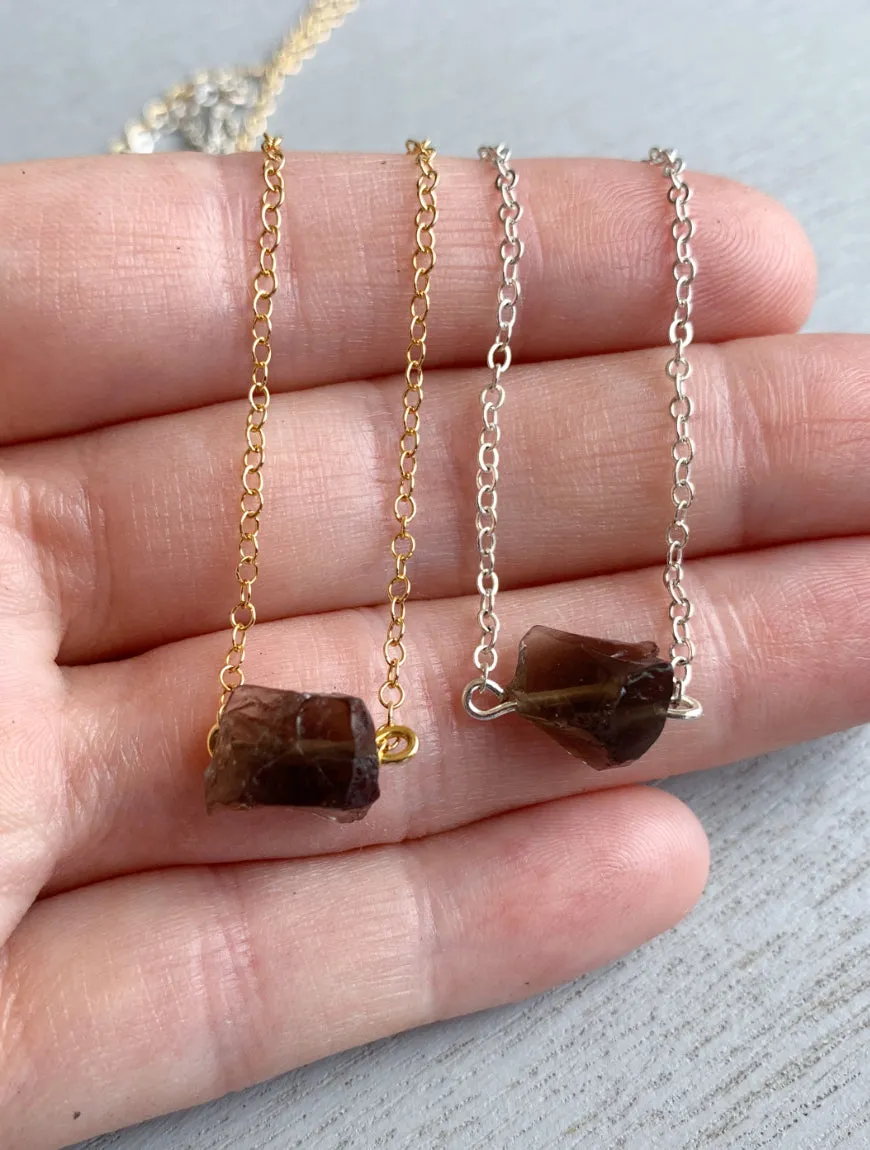 Raw Smoky Necklace