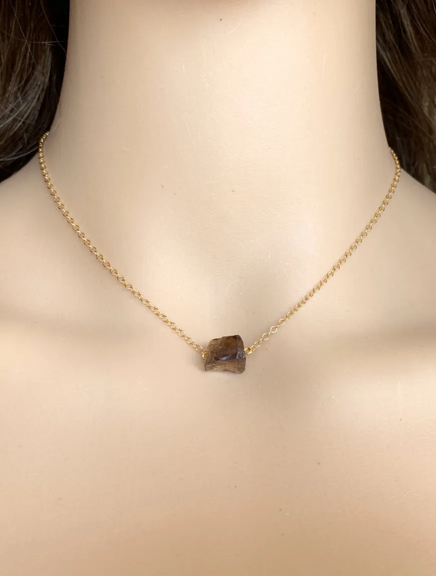 Raw Smoky Necklace