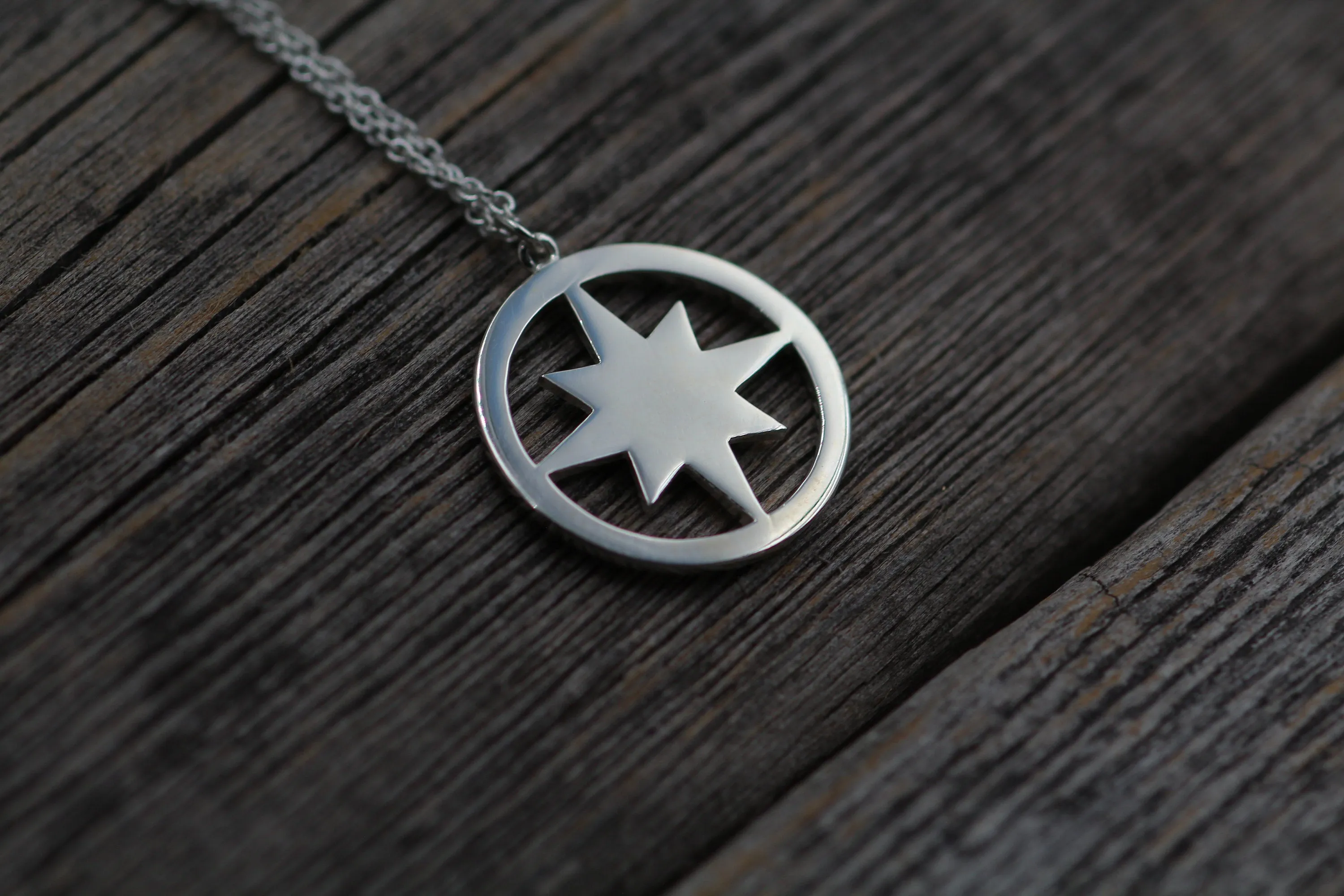 READY TO SHIP Silver Compass Necklace