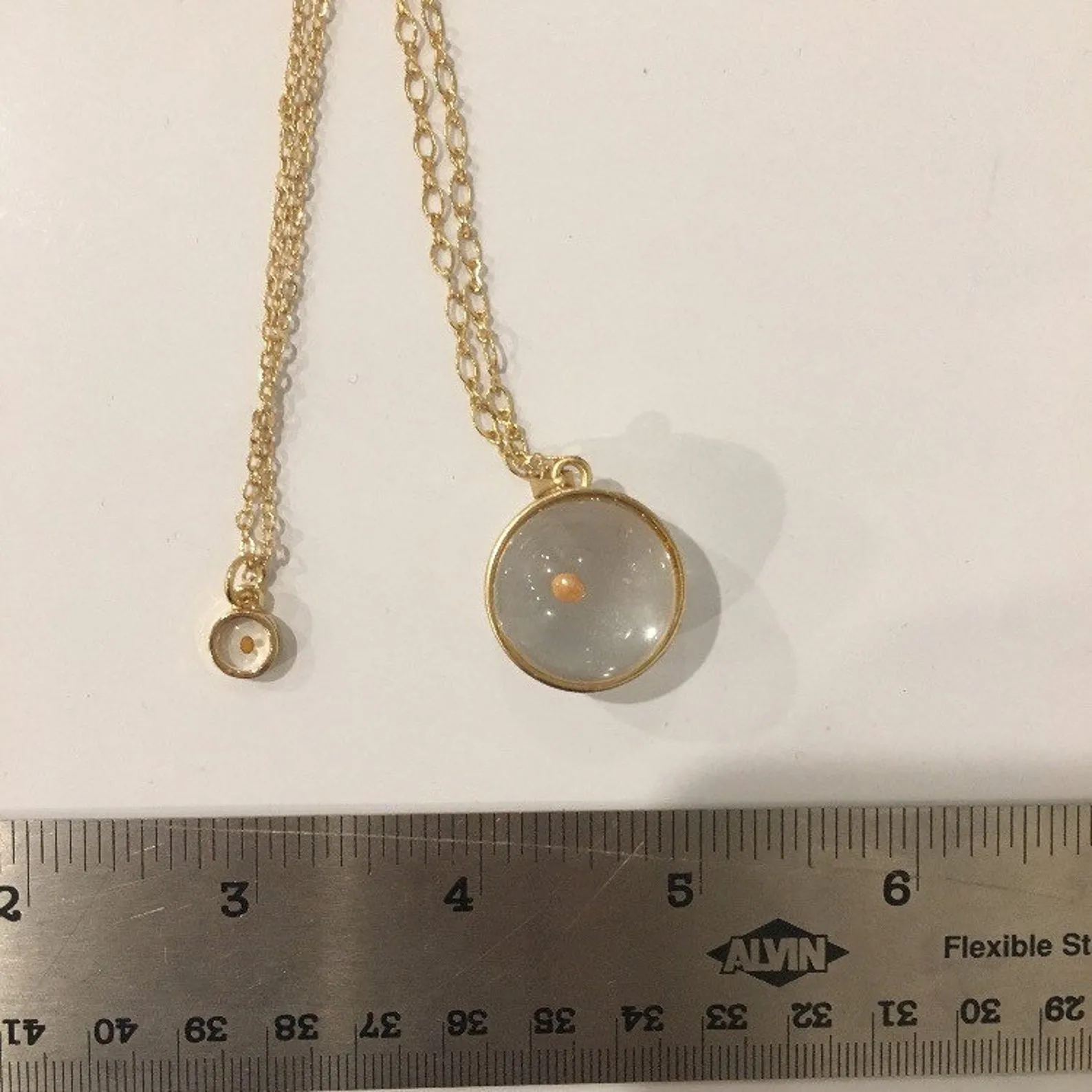 Real Mustard Seed Necklace in Glass Orb
