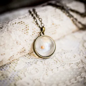 Real Mustard Seed Necklace in Glass Orb