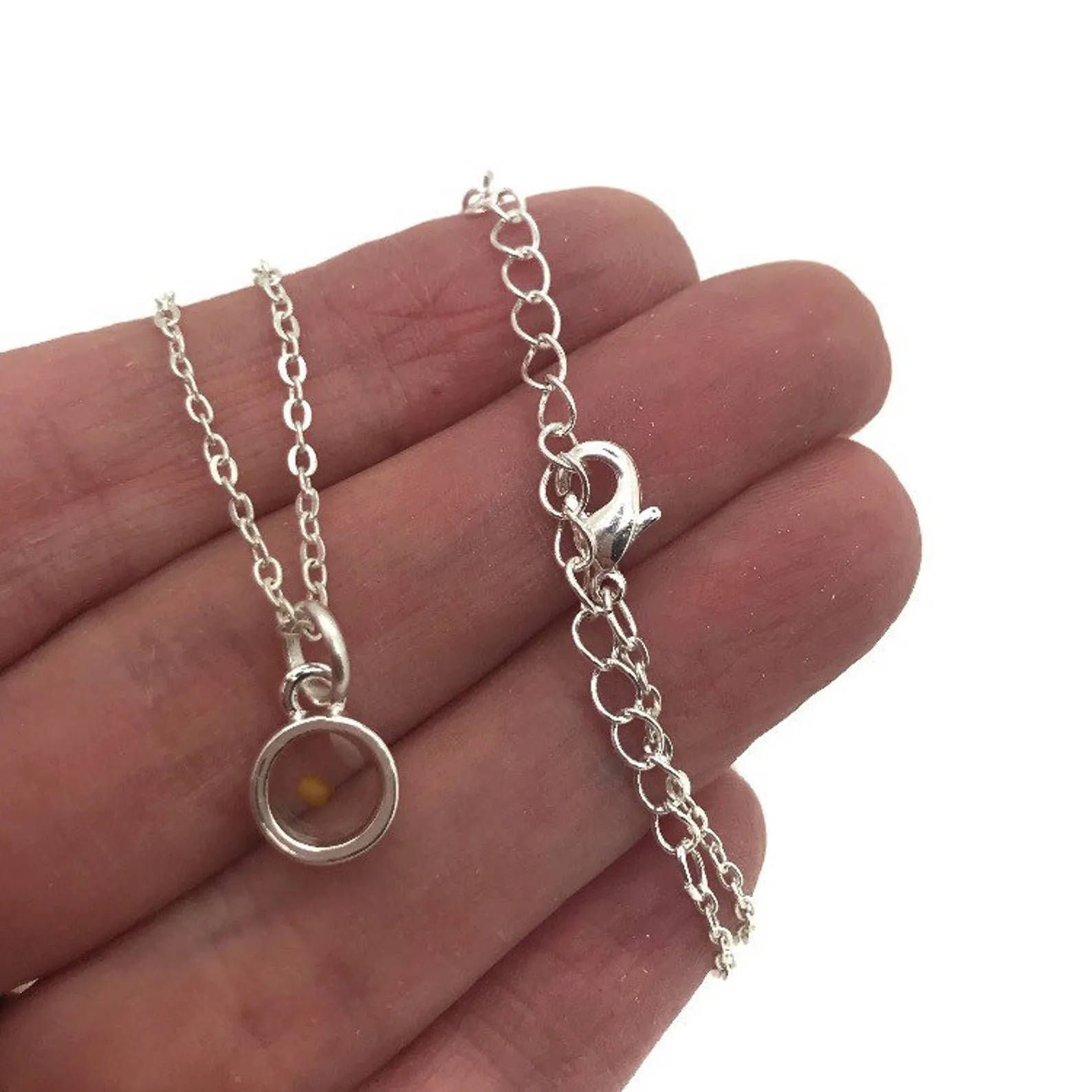 Real Mustard Seed Necklace in Glass Orb