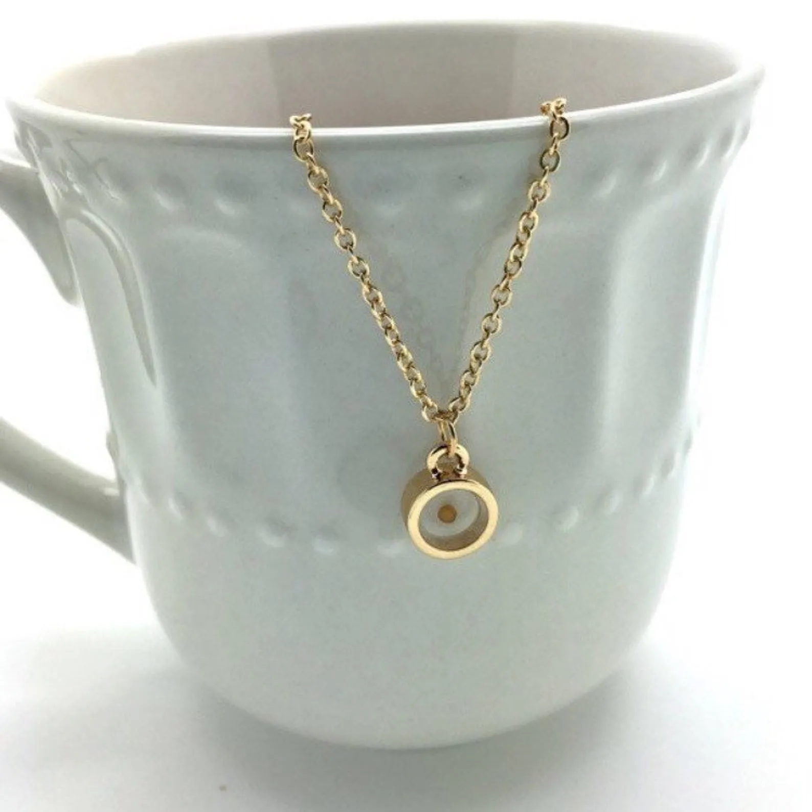 Real Mustard Seed Necklace in Glass Orb