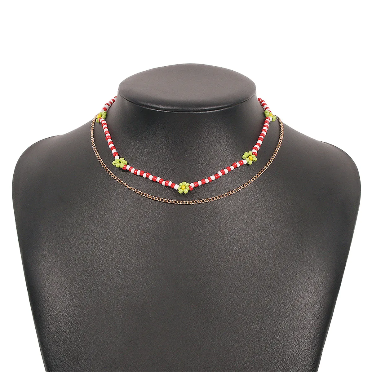 Red Howlite & 18K Gold-Plated Mum Station Necklace Set