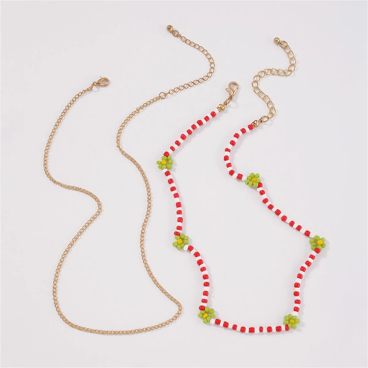 Red Howlite & 18K Gold-Plated Mum Station Necklace Set