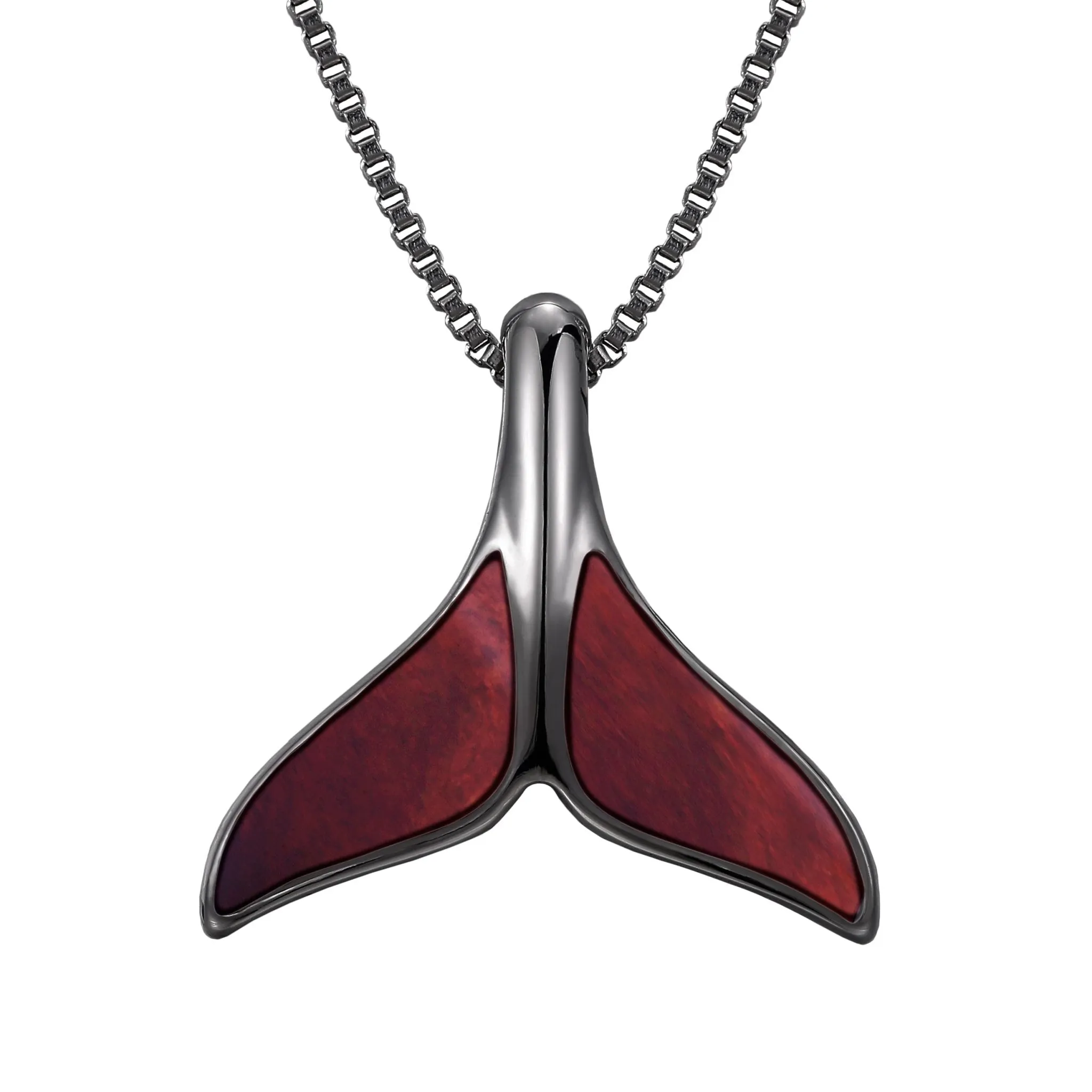 Redwood Whale Tail Necklace - Gunmetal