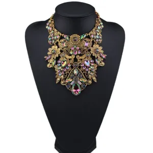 Rhinestone Multicolored Bohemian  Chunky Collar Women Necklace