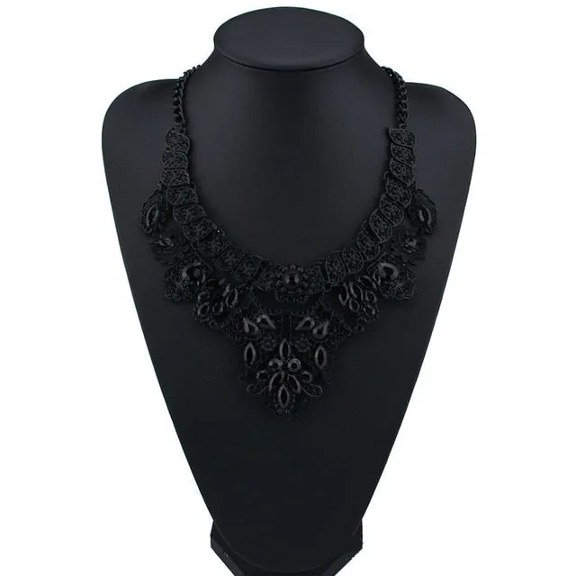 Rhinestone Multicolored Bohemian  Chunky Collar Women Necklace