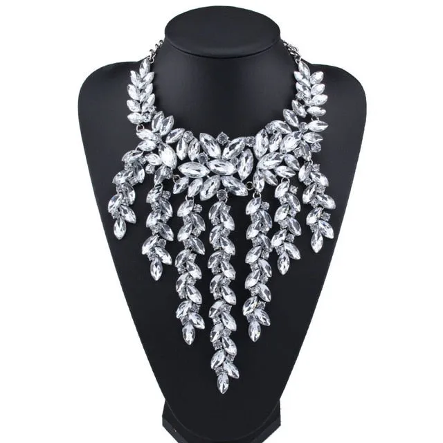 Rhinestone Multicolored Bohemian  Chunky Collar Women Necklace