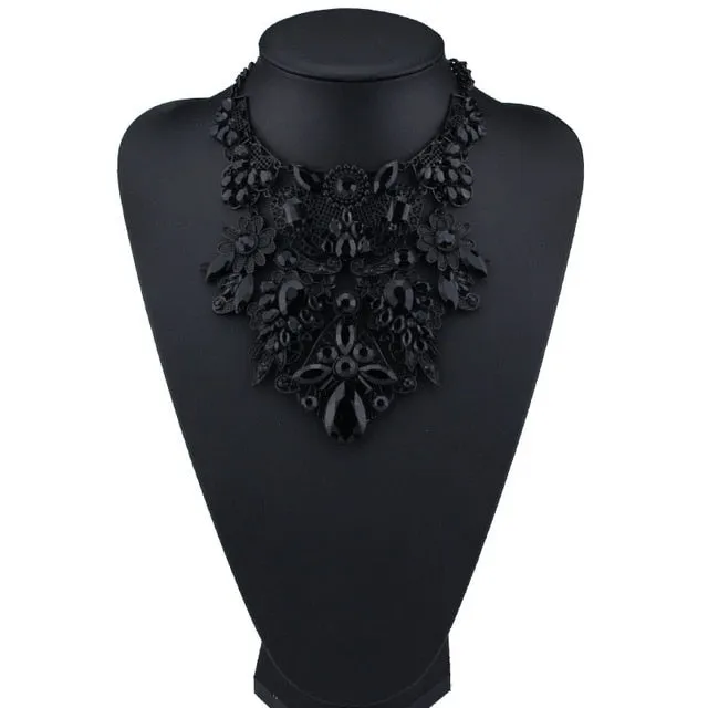 Rhinestone Multicolored Bohemian  Chunky Collar Women Necklace