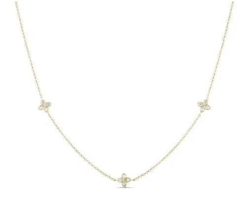 Roberto Coin 18K Yellow Gold Diamond Cluster Station Chain
