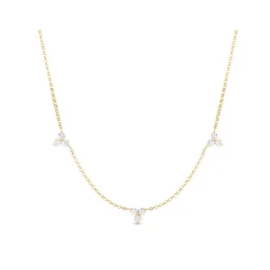 Roberto Coin Diamonds by the Inch 3 Station Flower Necklace