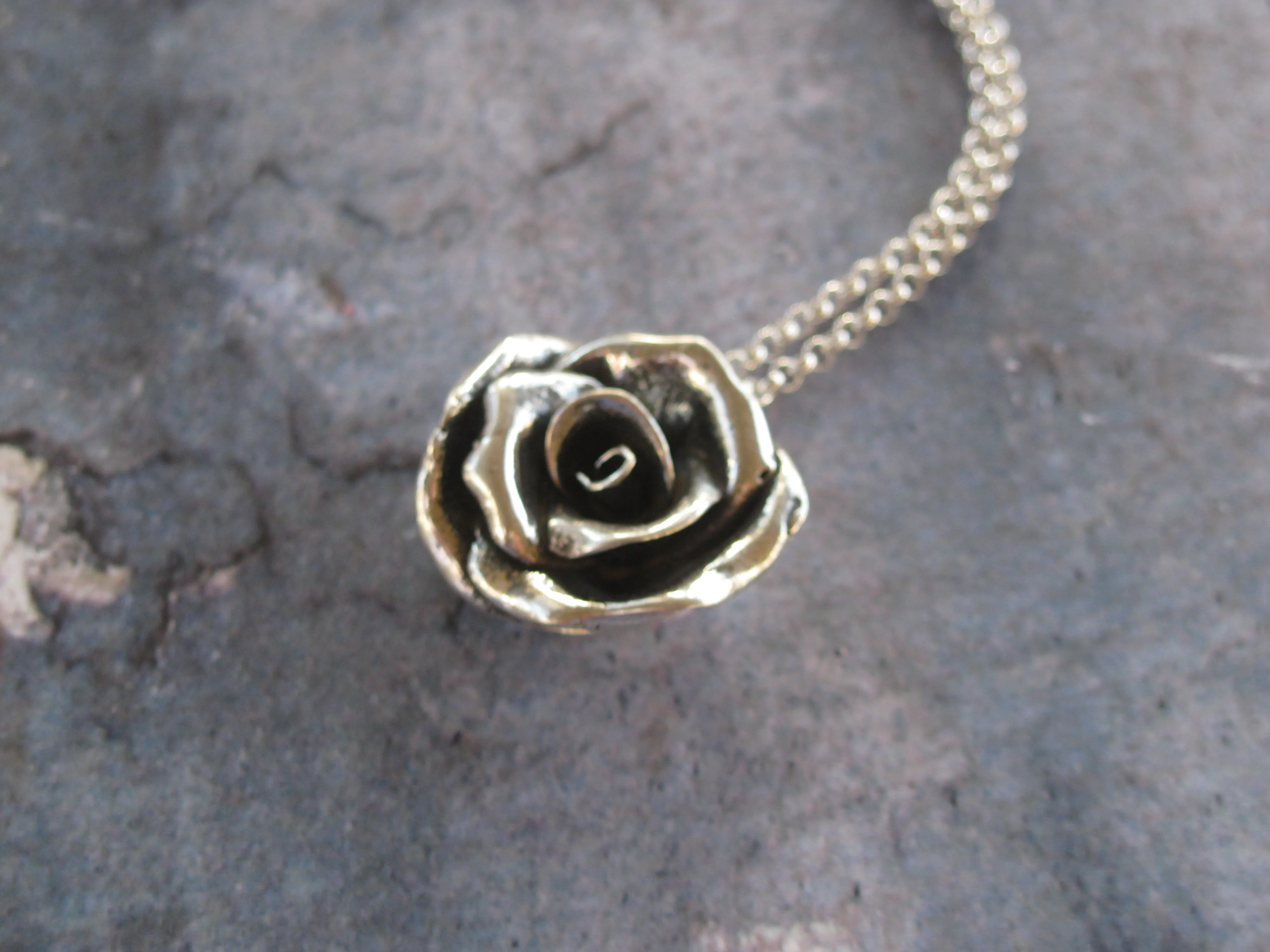 Rose Necklace One of a Kind Hand-Sculpted Sterling Silver