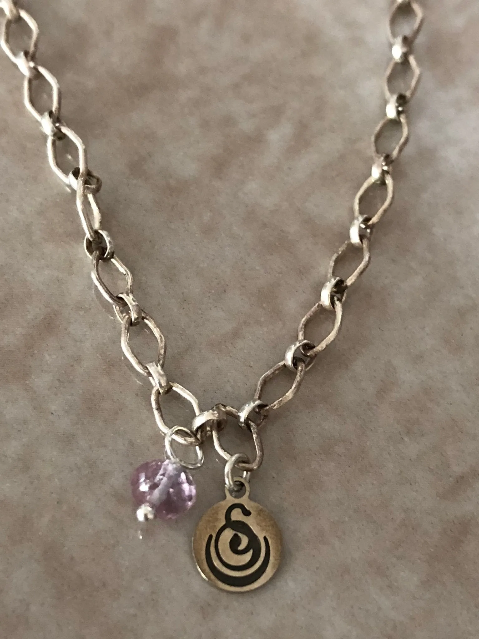 Rose Quartz Angelina Gemstone Perfume Bottle Silver Necklace by Sage Machado
