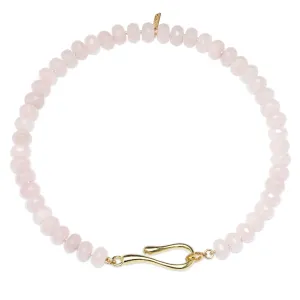 Rose Quartz Large Hook   Loop Necklace