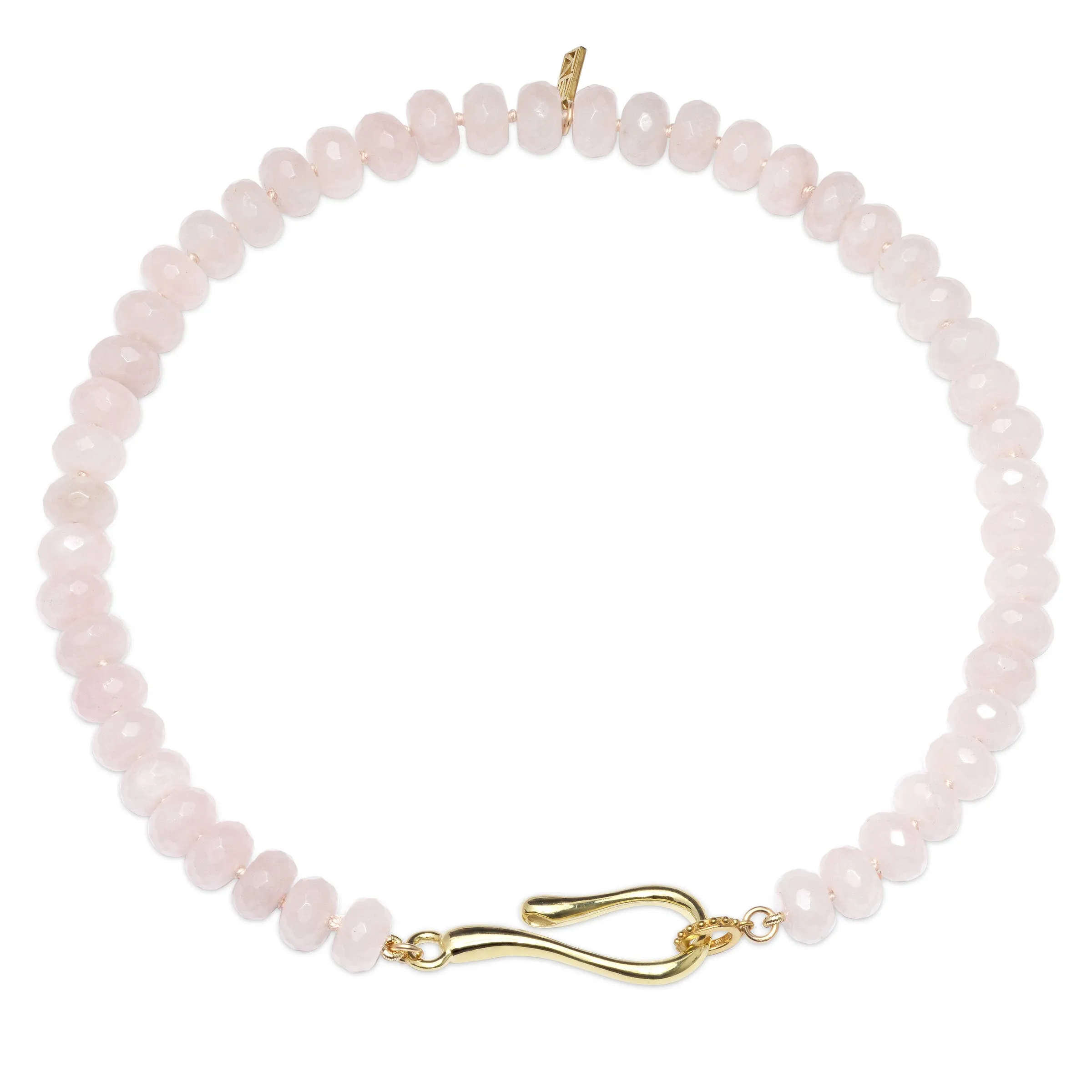 Rose Quartz Large Hook   Loop Necklace