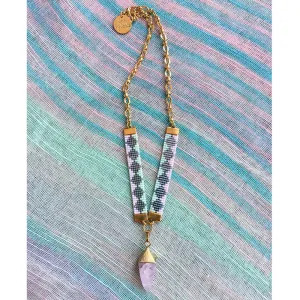 Rose Quartz Pendant Necklace by Shh by Sadie - British Designer Jewelry for Summer