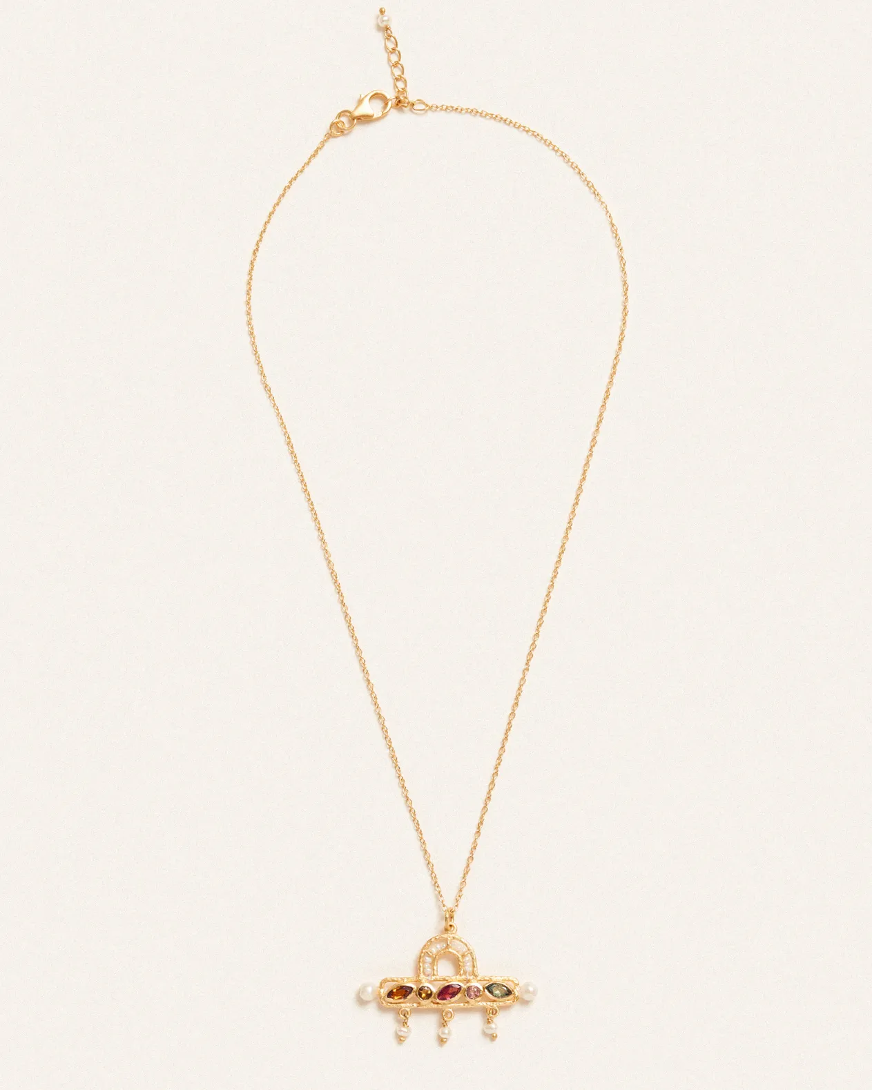 Roxanne pendant with tourmaline and pearl