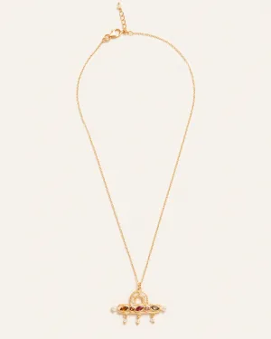 Roxanne pendant with tourmaline and pearl