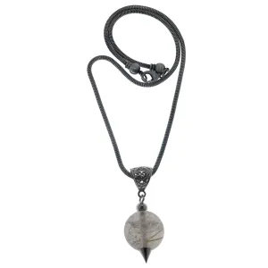 Rutilated Quartz Necklace Magical Gold Crystal Ball