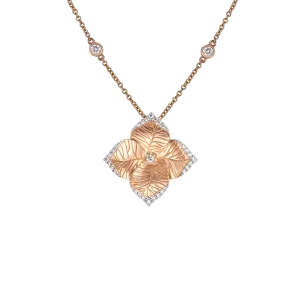 Sabel Collection Mixed Metals Large Flower Diamond Necklace