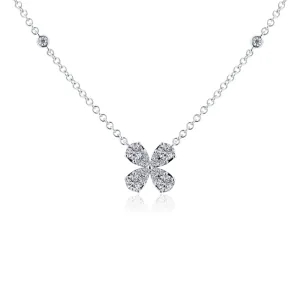 Sabel Collection White Gold Flower Diamond Pendant