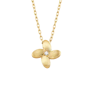 Sabel Collection Yellow Gold Flower Diamond Pendant