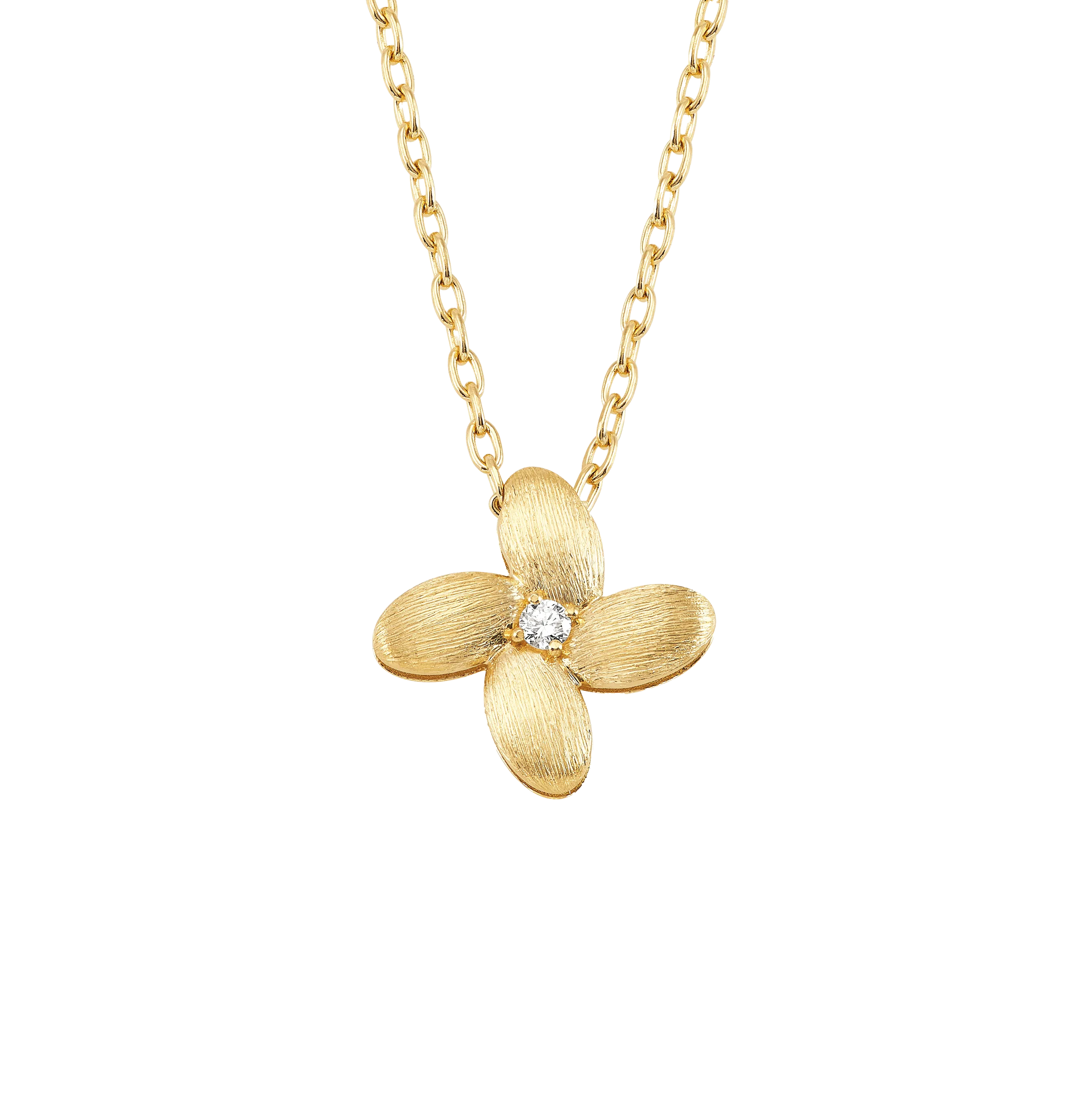 Sabel Collection Yellow Gold Flower Diamond Pendant
