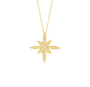 Sabel Collection Yellow Gold Flower Necklace