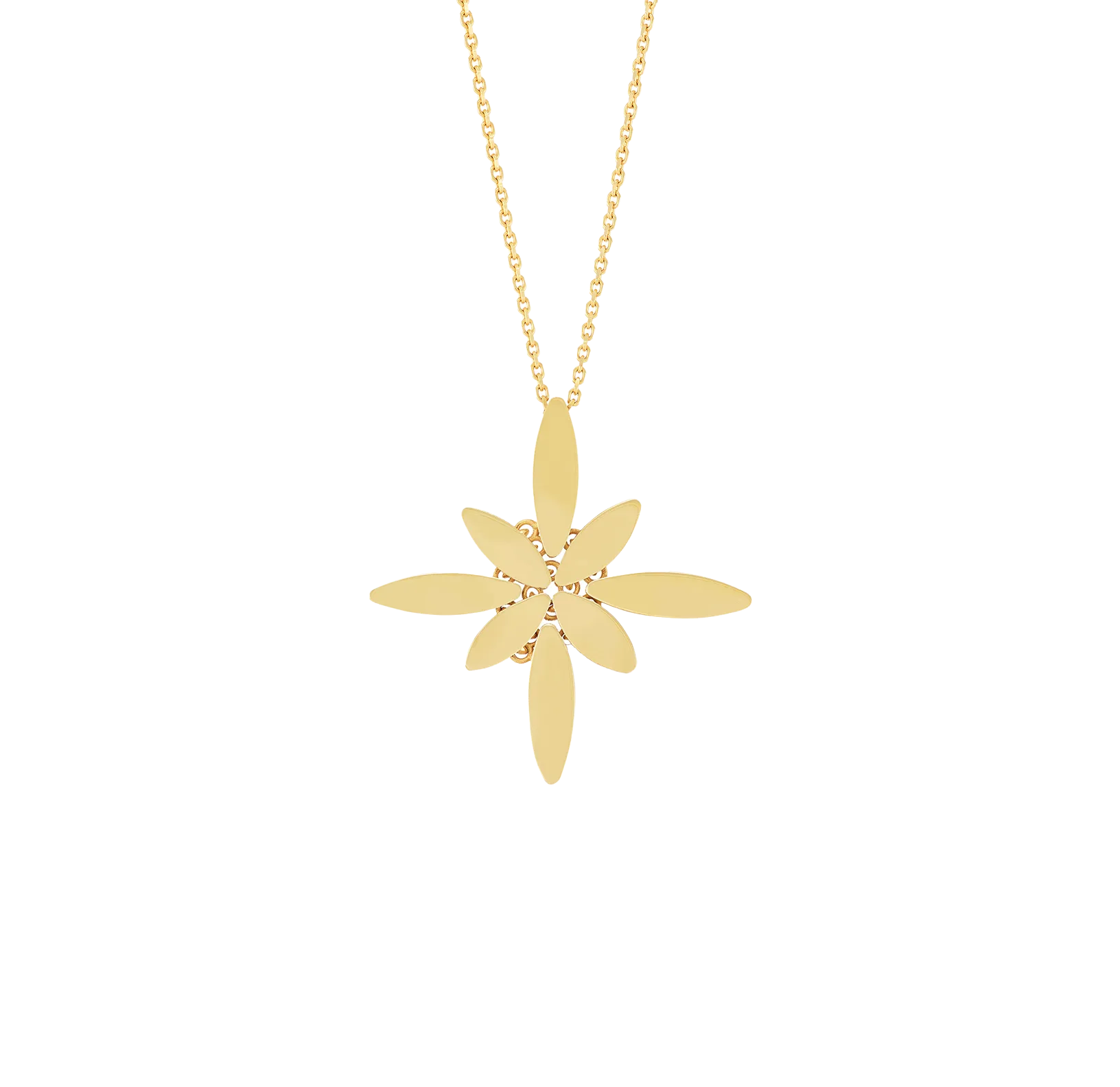 Sabel Collection Yellow Gold Flower Necklace