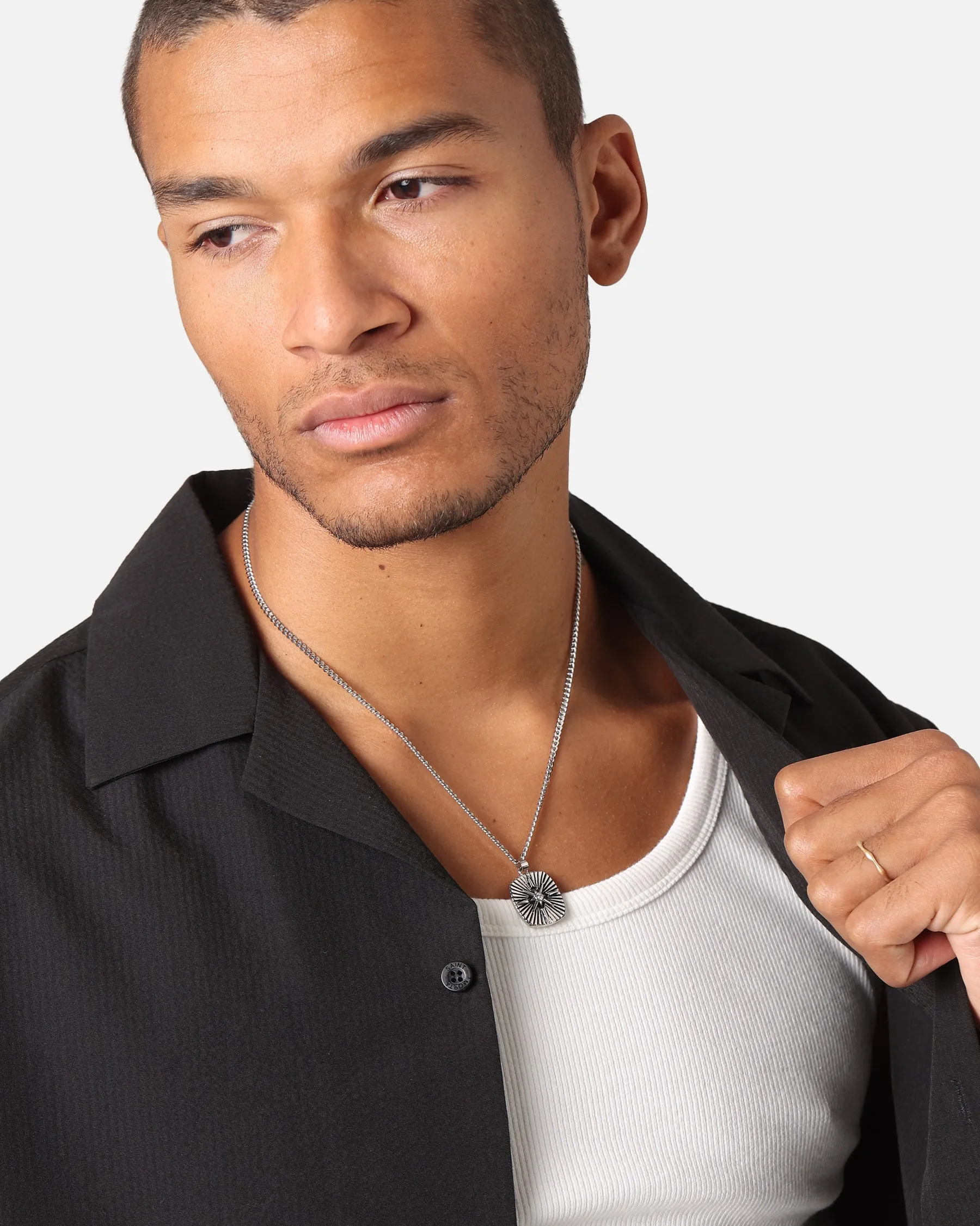 Saint Morta Aged Compass Necklace Stainless Steel