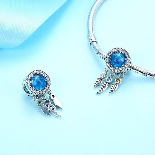 Sapphire Dreamcatcher Protection Silver Charms Beads Pendants