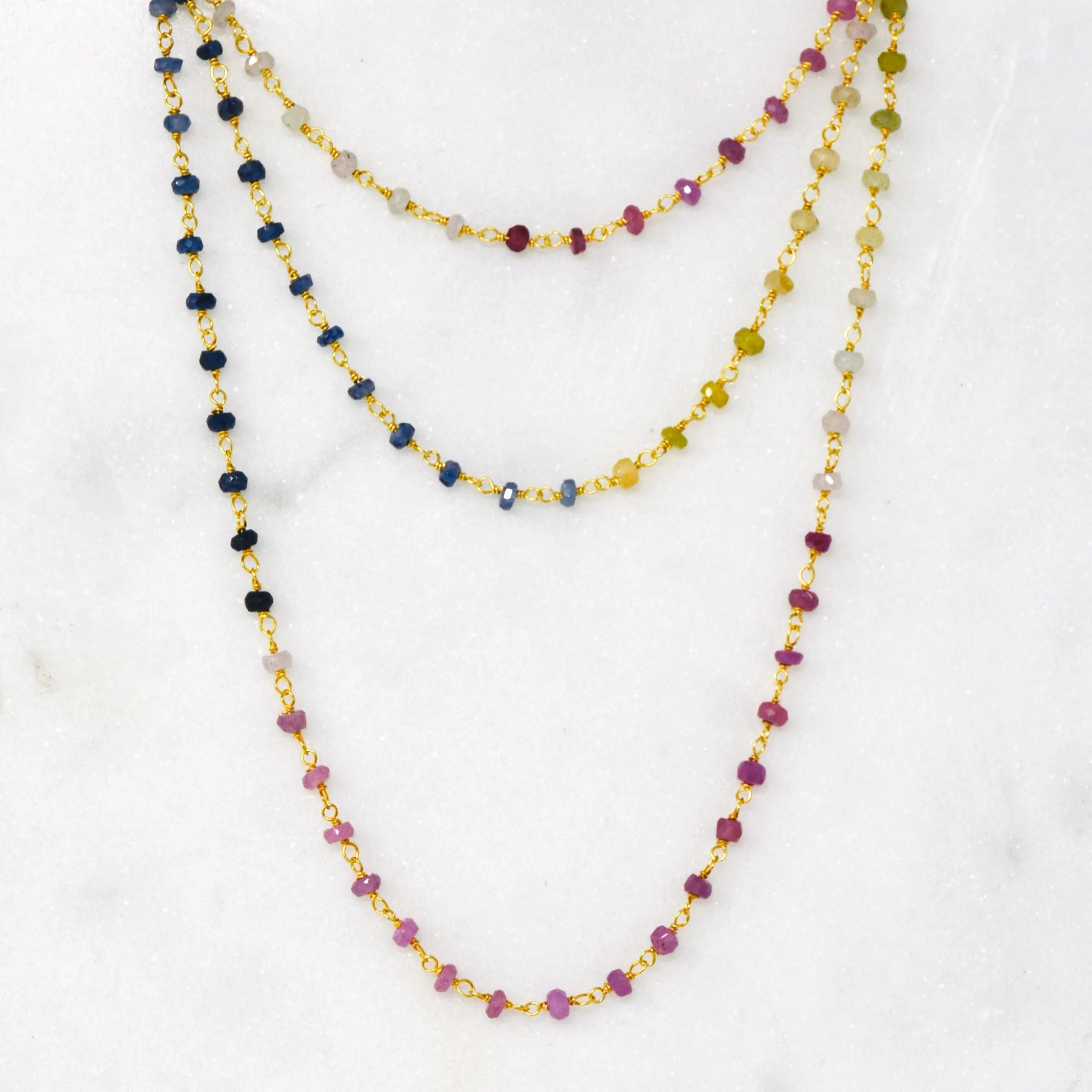 Sapphire Dreams Long Wrap Necklace
