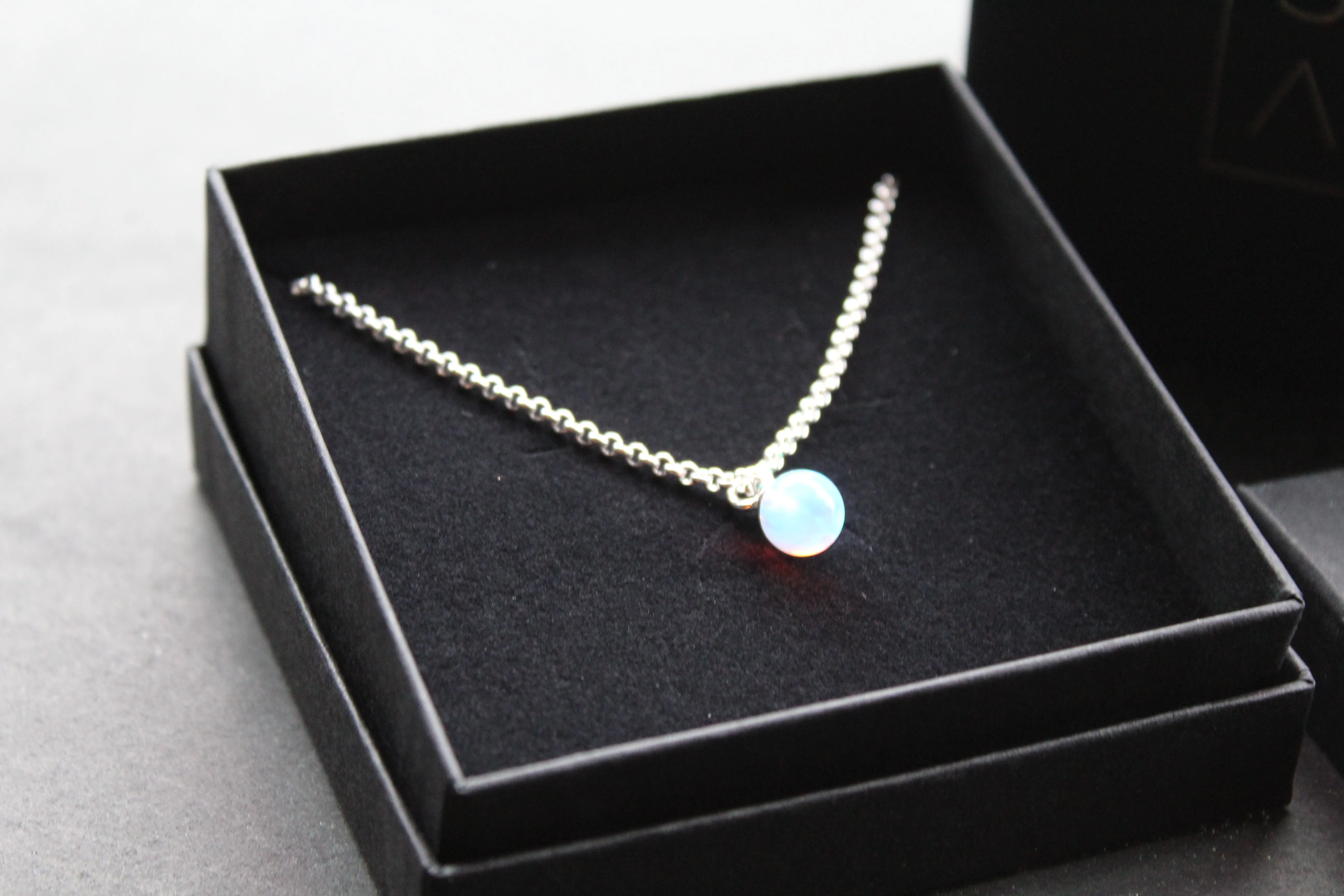 Sea Opal on Silver Chunky Chain