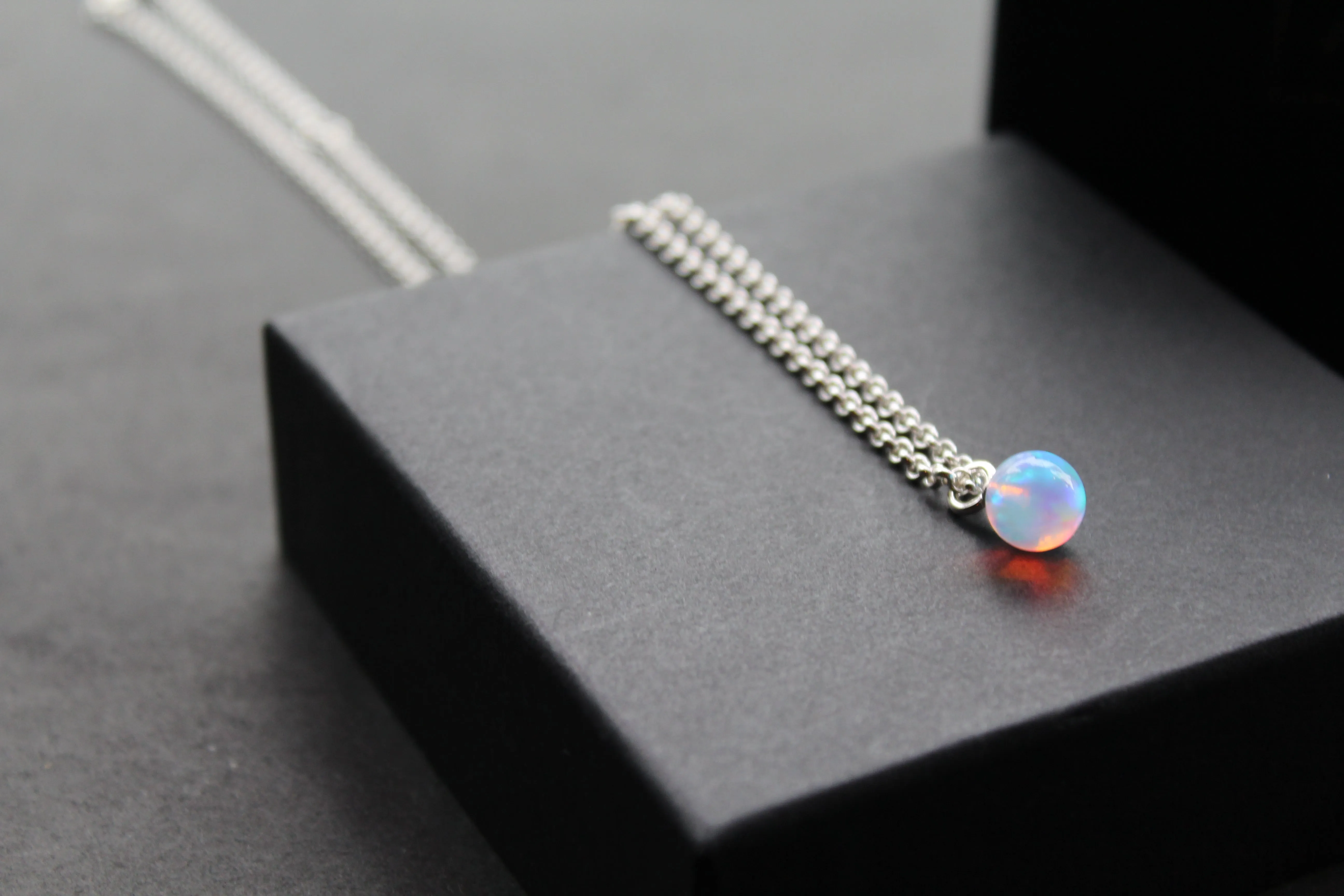 Sea Opal on Silver Chunky Chain