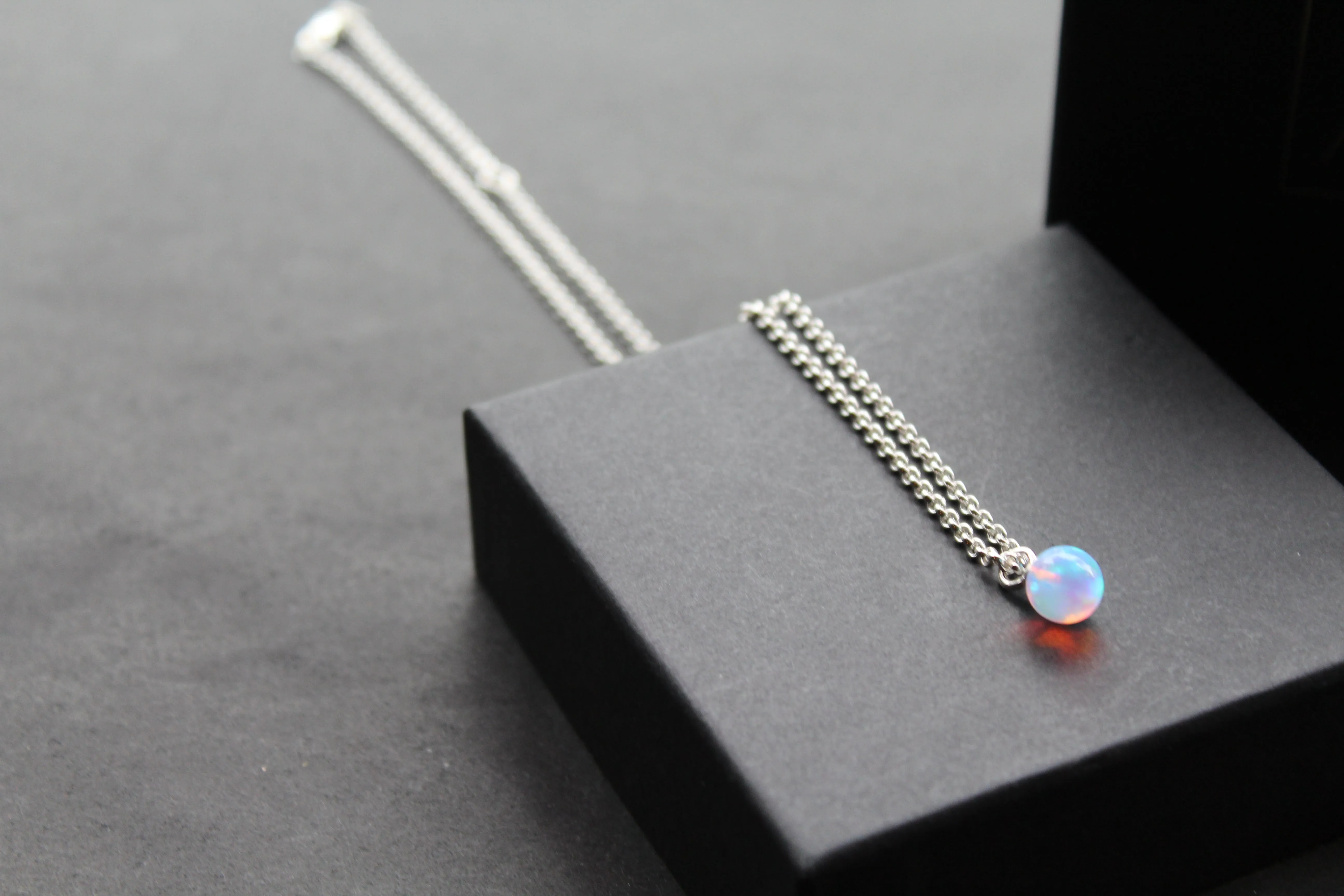 Sea Opal on Silver Chunky Chain